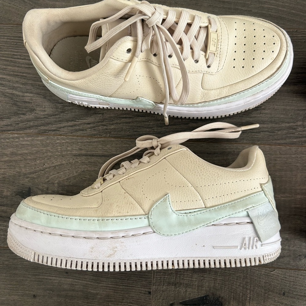 Nike Women's Cream and White Air Sneakers